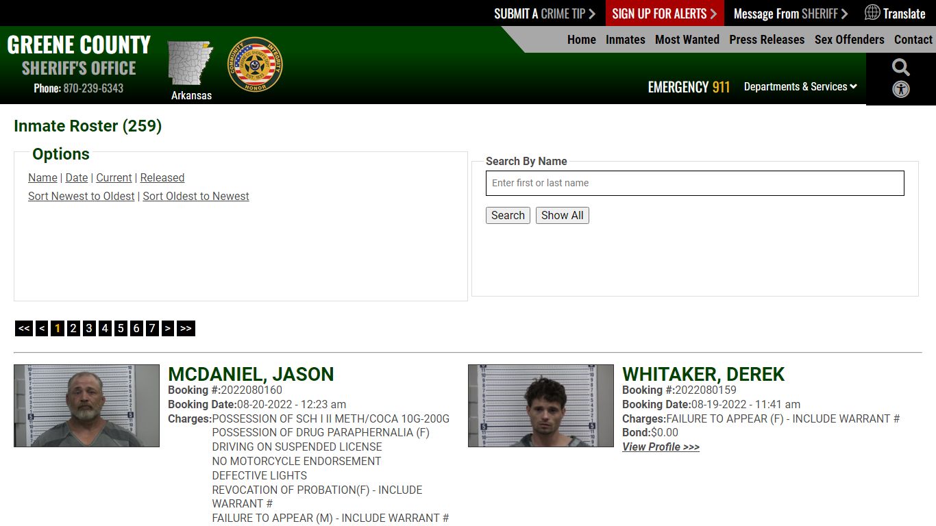 Inmate Roster - Current Inmates Booking Date Descending - Greene County ...